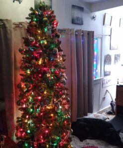 National Tree Company Artificial Slim Christmas Tree, Green, Kingswood Fir, Includes Stand, 7.5 Feet Kingswood Fir Slim-7.5 ft 37 61jxOvpQl3L