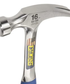 ESTWING Hammer - 16 oz Straight Rip Claw with Smooth Face & Shock Reduction Grip - E3-16S 16 oz (Ounces) 12 61jyU8C1yL