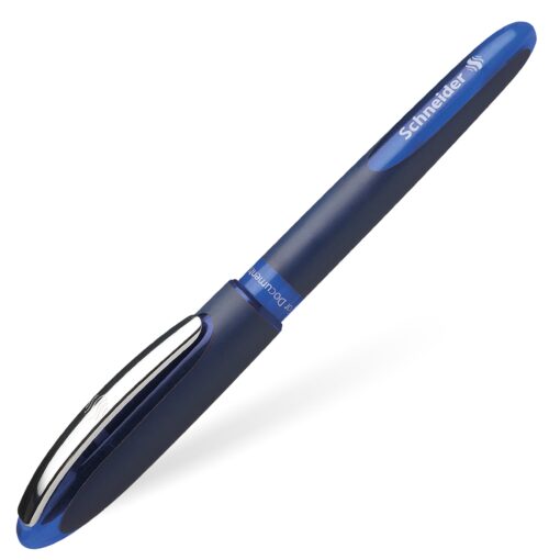 Schneider One Business Rollerball Pen, 0.6 mm Ultra-Smooth Tip, Blue Barrel, Blue Ink, Blister Pack of 1 Pen (78303)