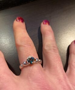 Metal Masters Co. Sterling Silver 925 Irish Claddagh Friendship & Love Mystic Rainbow Simulated Topaz Color Heart Cubic Zirconia Ring 8 5 61k gXXZNGL