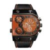 Oulm Men's Steampunk Skeleton Automatic Mechanical Alloy Stainless Steel Leather Watch CH164 Orange 15 61k0oWWjJpL