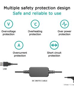 Alternative view of Raeisusp 5-8.4V USB Drive Cable ACK-E12 Power Supply + DR-E12 DC Coupler LP-E12 Dummy Battery DC Grip + 5V 3AMP USB Adapter Kit for Canon EOS M EOS M2 M10 M50 M100 M200