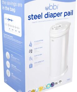 Ubbi Steel Odor Locking, No Special Bag Required Money Saving, Awards-Winning, Modern Design, Registry Must-Have Diaper Pail, White 36 61k2a62BMVL