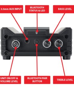 Dual Electronics DBTMA100 Black Micro 2 Channel Class-D Amplifier | 3.5 mm AUX Input | Stereo RCA Outputs | 100 Watts Peak Power | Up to 100ft of Wireless Bluetooth Range Bluetooth Amplifier 25 61k2f4LgaBL