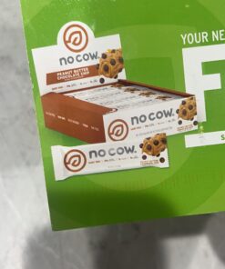 No Cow High Protein Bars, Peanut Butter Chocolate Chip, 20g Plant Based Vegan Protein, Keto, Low Sugar, Low Carb, Low Calorie, Gluten Free, Naturally Sweetened, Dairy Free, Non GMO, Kosher, 12 Pack 12 Count (Pack of 1) 31 61k2sRmV9wL