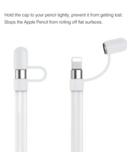 MoKo Pencil Cap Holder Fit Apple Pencil 1st Generation, USB Cable Tether and Pencil Cap, Fit New iPad 10th Generation 2022, iPad 9th/8th/7th/6th Gen, iPad Mini 5,White White 20 61k2tyiKkBL