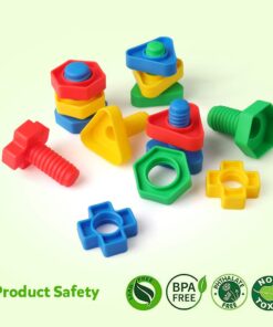 Coogam 32 PCS Jumbo Nuts and Bolts Set Shapes and Colors Matching Toys Occupational Therapy Tools Screw Nut Toy Sorting Building Construction Fine Motor Skills for Kids 19 61k32doa9PL