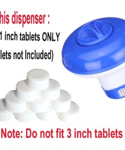 ATIE Collapsible/Retractable Pool Spa 1" Chlorine/Bromine Tablet Dispenser for Pool, Spa, Hot Tub, and Fountain, Perfect for Inflatable & Above-Ground Pools 17 61k3bq2z0kL