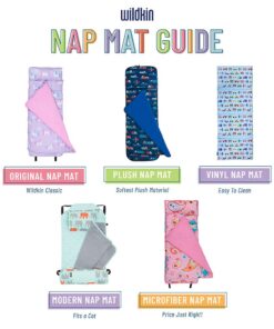 Wildkin Original Nap Mat with Reusable Pillow for Boys & Girls, Perfect for Elementary Daycare Sleepovers, Features Hook & Loop Fastener, Cotton Blend Materials Nap Mat for Kids (Robots) Robots 27 61k45q0WXbL