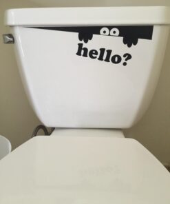 Sticker Connection | Toilet Monster Hello Bathroom Decal | Sticker Funny Kids Vinyl Decal Potty Training Halloween | 2"x12" (Black) 17 61k4etYX5lL