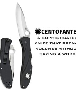 Spyderco CENTOFANTE 3 Prestige Folding Utility Pocket Knife with 3.14" VG-10 Stainless Steel Hollow Ground Blade and Lightweight FRN Handle - PlainEdge - C66PBK3 14 61k4fW0xfDL