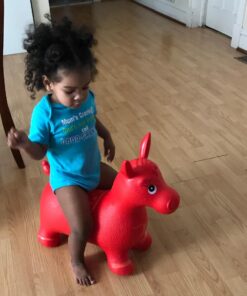 AppleRound Horse Bouncer with Hand Pump, Inflatable Space Hopper, Ride-on Bouncy Horse (Red) Red 39 61k4kxdrfXL