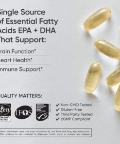 Sports Research Triple Strength Omega 3 Fish Oil - Burpless Fish Oil Supplement w/EPA & DHA Fatty Acids from Single-Source Wild Alaskan Pollock - 1250 mg, 180 ct 180 Count (Pack of 1) 27 61k5IkGzC0L 1