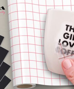 Kassa Transfer Tape Roll for Vinyl - Clear | 12 in x 12 ft, 5 Black Vinyl Sheets Included | Compatible with Cricut, Silhouette & Other Cutting Machines | for DIY Art Projects, Styling & Decorating 12" x 12 feet 35 61k6Gv guUL