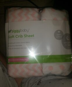 Universal Fit Crib Sheets - 100% Natural Soft Jersey Knit Cotton for Standard Crib and Toddler Mattress - 2 Pack (Pink Polka Dot, Chevron) by Ziggy Baby Pink Polka Dot, Chevron 37 61k7imwywL