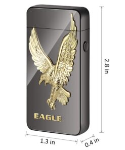 Kivors USB Rechargeable Flameless Lighters Windproof Electronic Zinc Plasma Dual Pulse Arc Lighter Eagle Lighters for Candle Camping BBQs Business Gift 13 61k7piOkMcL