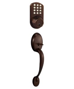 MiLocks BTF-02OB Digital Deadbolt Door Lock and Passage Handle Set Combo with Keyless Entry via Keypad Code for Exterior Doors, Oil Rubbed Bronze