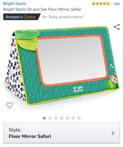 Bright Starts Sit and See Safari Floor Mirror Tummy Time Activity Toy, Ages Newborn + Multi Color 31 61k8wHs6fJL