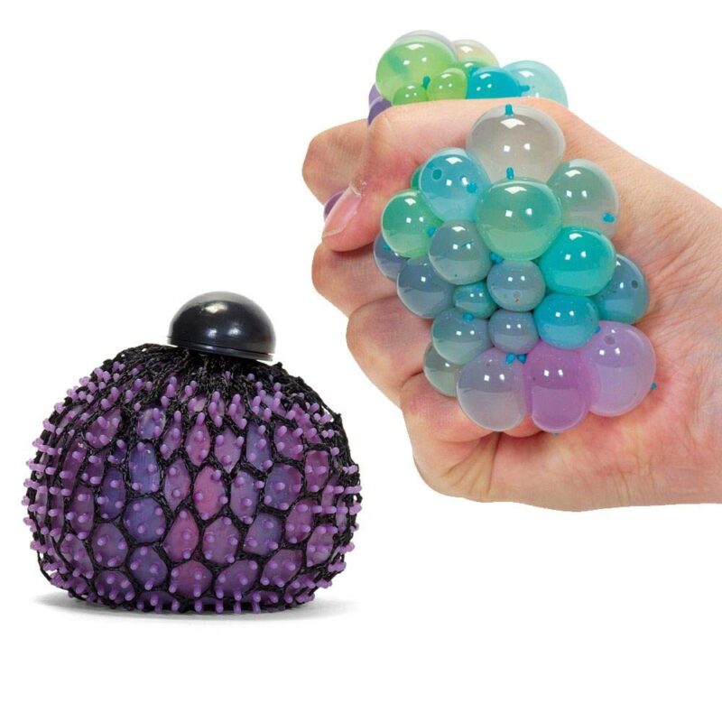 Rainbow Squishy Colourful Mesh Ball Children's Fiddle Squeeze Stress Ball Toy