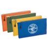 Klein Tools 5140 Canvas Zipper Bag, Tool Pouch, Tool Bag, Utility Bag, Bank Deposit Bag, 12.5 x 7-Inch, Olive/Orange/Blue/Yellow 4-Pack Olive, Orange, Blue, Yellow 15 61kCJLPWRL