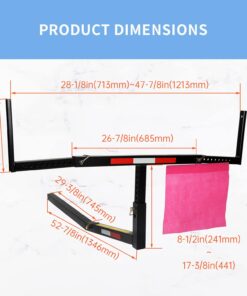Alternative view of ECOTRIC Truck Bed Extender Pickup Truck Bed Hitch Mount Extension Rack SUV Lumber Ladder Canoe Boat Kayak Long Pipes w/Flag 750lbs Capacity