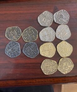 Beverly Oaks Metal Pirate Coins - Gold and Silver Spanish Doubloon Replicas - Fantasy Metal Coin Pirate Treasure (100) 100 64 61kDYDwB9uL