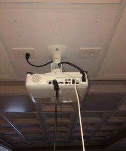 Amer Mounts AMRDCP100KIT Universal Adjustable 2 x 2 feet Drop Ceiling Projector Mount, Suspended Drop-in Ceiling Projection Mounting Kit, White 42 61kDdReWAL