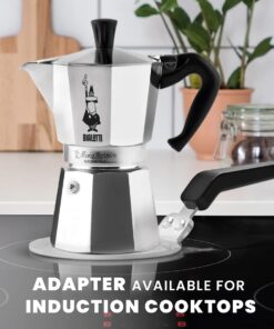 Bialetti - Moka Express: Iconic Stovetop Espresso Maker, Makes Real Italian Coffee, Moka Pot 3 Cups (4.3 Oz - 130 Ml), Aluminium, Silver 3-Cup Aluminum Silver 34 61kGjghAsAS