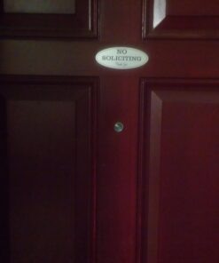 Oval No Soliciting Sign (Brushed Silver) Small 2" X 5" - Small Brushed Silver 28 61kHf0hzD8L