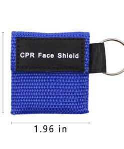 LSIKA-Z 5pcs CPR Face Shield Mask Keychain Ring Emergency Kit CPR Face Shields for First Aid or CPR Training (Blue-5) Blue-5 14 61kIsMvo tL