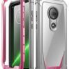Poetic Moto G7 Rugged Clear Case, Full-Body Hybrid Shockproof Bumper Cover, Built-in-Screen Protector, Guardian Series, DO NOT FIT Moto G7 Power Or Moto G7 Play, Pink/Clear 14 61kJ0qhCjL