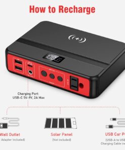 Portable Power Bank with AC Outlet, 83Wh/22500mAh 110V/85W Portable Laptop Charger Battery Bank, External Battery Pack Power Supply for Home Emergency Outage, Outdoor Camping RV Trip Adventure Red 49 61kL5SrD2L