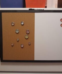 Quartet Combination Magnetic Whiteboard & Corkboard, 17" x 23", Combo Dry Erase White Board & Cork Board, Curved Frame, Message Board, Black Frame (41723-BK) 17" x 23" Combo (Black Curved Frame) 33 61kMUE7t6EL