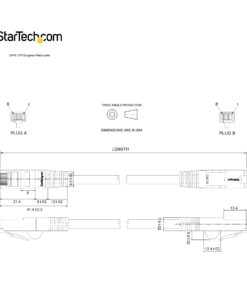 StarTech.com 8ft CAT6 Ethernet Cable - Gray CAT 6 Gigabit Ethernet Wire -650MHz 100W PoE RJ45 UTP Network/Patch Cord Snagless w/Strain Relief Fluke Tested/Wiring is UL Certified/TIA (N6PATCH8GR) 8 ft / 2.4 m 1 Pack 12 61kNsCNxSoS