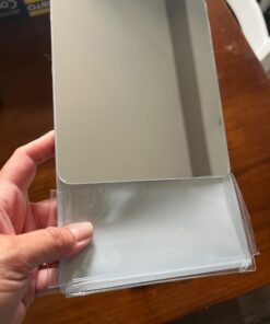 Torolle Magnetic Locker Mirror with Holder, 6.69" x 5.51" Small Real Glass Mirror with Organizer Bag for School Locker Refrigerator Bathroom Office Cabinet -Grey Grey 26 61kOyPAHQ4L