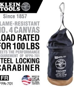 Alternative view of Klein Tools 5104CLRFR Canvas Bucket, Flame-Resistant Top Closing Tool Bucket, with Double-Reinforced Bottom, 100-Pound Load Rated
