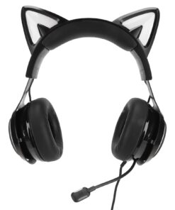 Acogedor Gaming Headset, 8 Color RGB Lighting Effects 3 Sound Modes Cat Ear PC Gaming Headphones with Microphone and Touch Switch, 3.5mm Jack 15 61kQmvLXtL