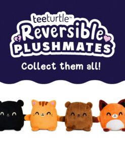 TeeTurtle - Plushmates - Magnetic Reversible Plushies that hold hands when happy - Fox - Huggable and Soft Sensory Fidget Toy Stuffed Animals That Show Your Mood - Gift for Kids and Adults! 5 inch Orange Fox 7 61kR2 GWfS