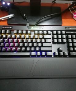 Corsair K70 RGB MK.2 Mechanical Gaming Keyboard - USB Passthrough & Media Controls - Linear & Quiet - Cherry MX Red - RGB LED Backlit (CH-9109010-NA) MX RED (Linear) Black 40 61kRgj5s7XL