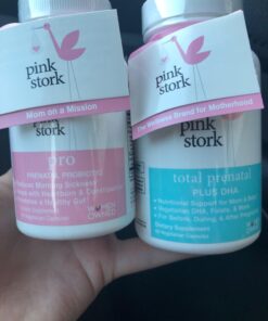 Pink Stork Total Prenatal Vitamins with DHA, Folate, Iron, Choline, and Vitamin B12. Prenatals for Women to Support Fetal Development, Pregnancy Must Haves - 60 Capsules, 1 Month Supply 38 61kTEwTGQnL