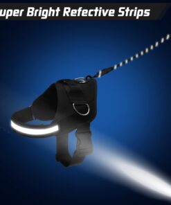 EXPAWLORER Upgraded No Pull Dog Harness with Leash Set - Adjustable Reflective Dog Vest Harness with 3 Drings, Easy Control Handle, Hook and Loop Panel, for Medium Large Dogs Black X-Large 18 61kTgaGubhL