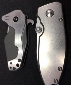 CRKT Squid Folding Pocket Knife: Compact EDC Straight Edge Utility Knife with Stainless Steel Blade and Framelock Handle Silver Stonewash 39 61kToVmbBzL