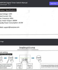 Timer Outlet, Nearpow Multifunctional Infinite Cycle Programmable Plug-in Digital Timer Switch with 3-Prong Outlet for Appliances, Energy-Saving Timer, 15A/1800W Blue 1 39 61kV33 DPAL