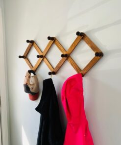 MyGift 10 Hook Burnt Wood Wall Mounted Expandable Accordion Peg Coat Rack Hanger for Entryway, Mudroom or Garage 1 Rack 33 61kVrsJxq1L