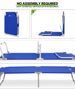 Magshion Portable Military Fold Up Camping Bed Cot + Free Storage Bag- 7 Colors Blue 19 61kXDJbbUSL