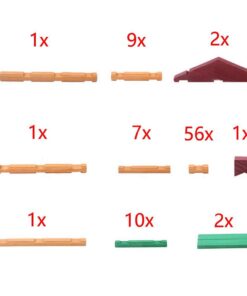 Joqutoys 90 Pcs Wood Building Blocks Toy for Toddlers, Classic Wooden Cabin Log Set Preschool Education Toy, Creative Construction Engineering Educational Toys for 3 4 5 6 Years Boys 19 61kY63o7FvL