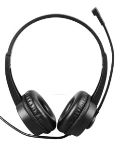 USB Headset with Microphone, Hands Free Call Center Binaural Headphone with Noise Cancelling & Audio Controls, Stereo Computer Headphone for Business Call Center Office 13 61kYJ0rroJL