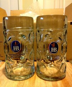 1 Liter HB "Hofbrauhaus Munchen" Dimpled Glass Beer Stein 27 61kac4OBHUL