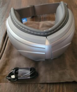 RENPHO Eyeris 2 Extended - Eye Massager with Heating Pad for Migraines, Heated Eye Mask for Relax, Eye Care, Face Massager for Eye Strain Eye Bags Dry Eyes, Improve Sleep, Ideal Birthday Gift Sliver 62 61kajlPvQrL