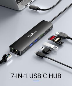 USB C Hub 4K 60Hz, Dockteck 7-in-1 USB C PD Ethernet Hub Dongle with 4K 60Hz HDMI, 1Gbps Ethernet, 100W PD, 2 USB 3.0, SD/Micro SD for MacBook Air/Pro M1 2020, iPad Pro 2021, iPad Mini 6 and More 23 61kc5rfDZxL